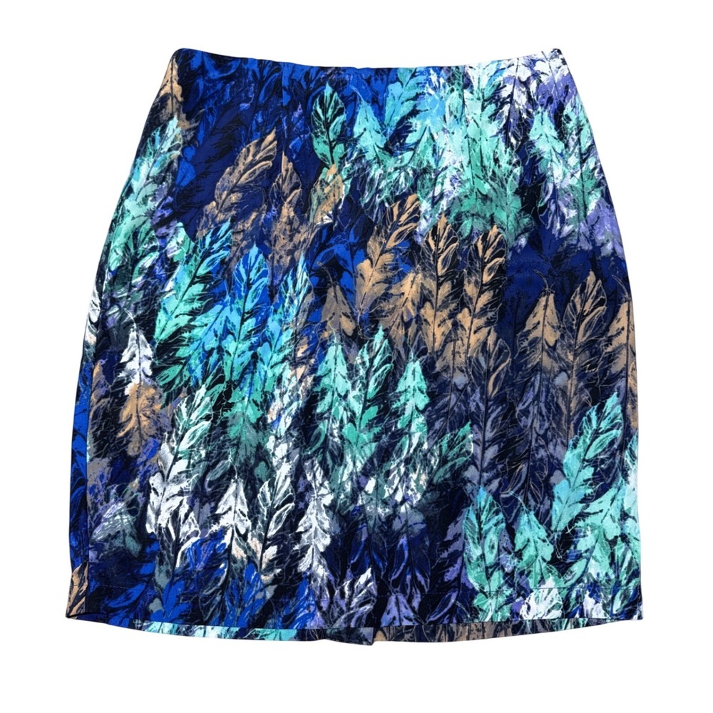 Harper‎ and Gray (Blue) Feather Print Mini Skirt Womens Large